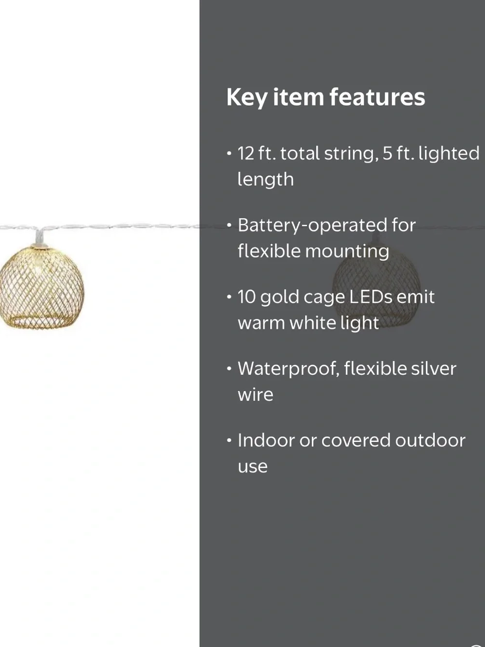 Hampton Bay Indoor 12 ft. Battery Operated LED String Lights